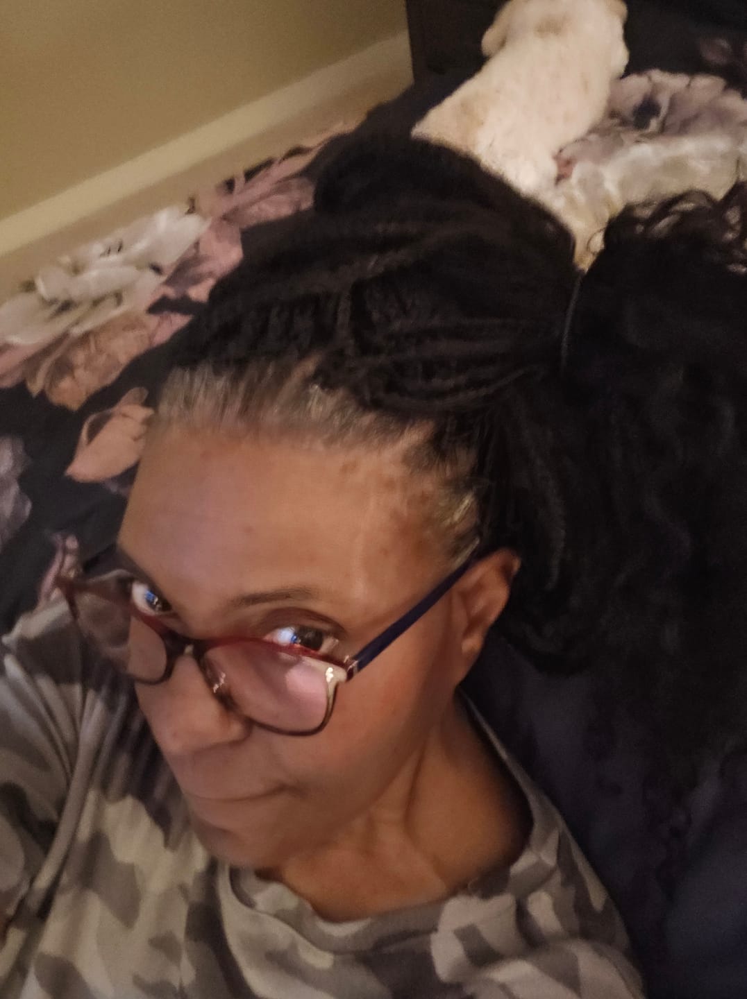 Customer photo review of Crochet Boho Box Braids with Human Hair Curls