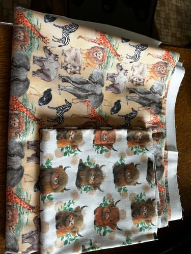 Customer photo review of Whimsical Books, Objects, & Greenery Fabric