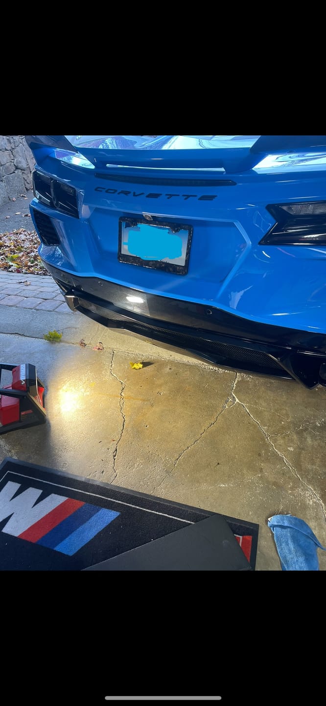 Customer photo review of Corvette C8 Rear Bumper Add-On Diffuser Lip