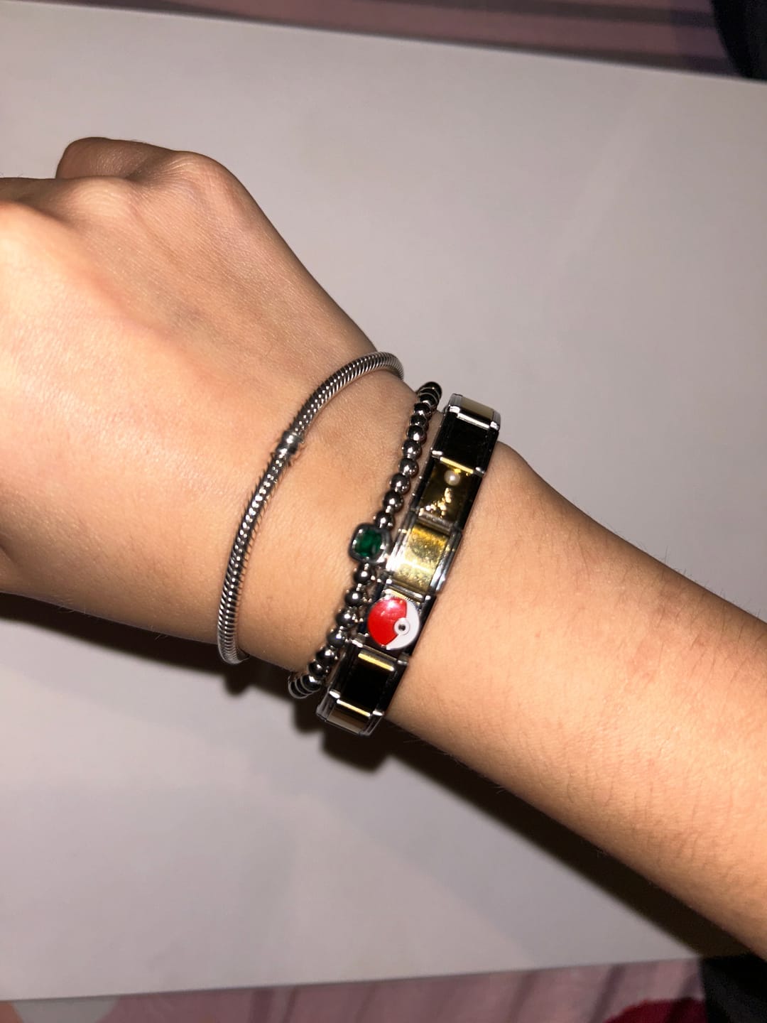 Customer photo review of Pulsera Italiana Combinada