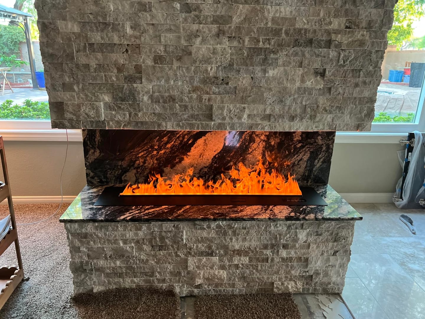 Customer photo review of Modern 3D Steam Fireplace Insert – Decorative Atomized Electric Humidifier for Home & Wall-Mounted Interiors