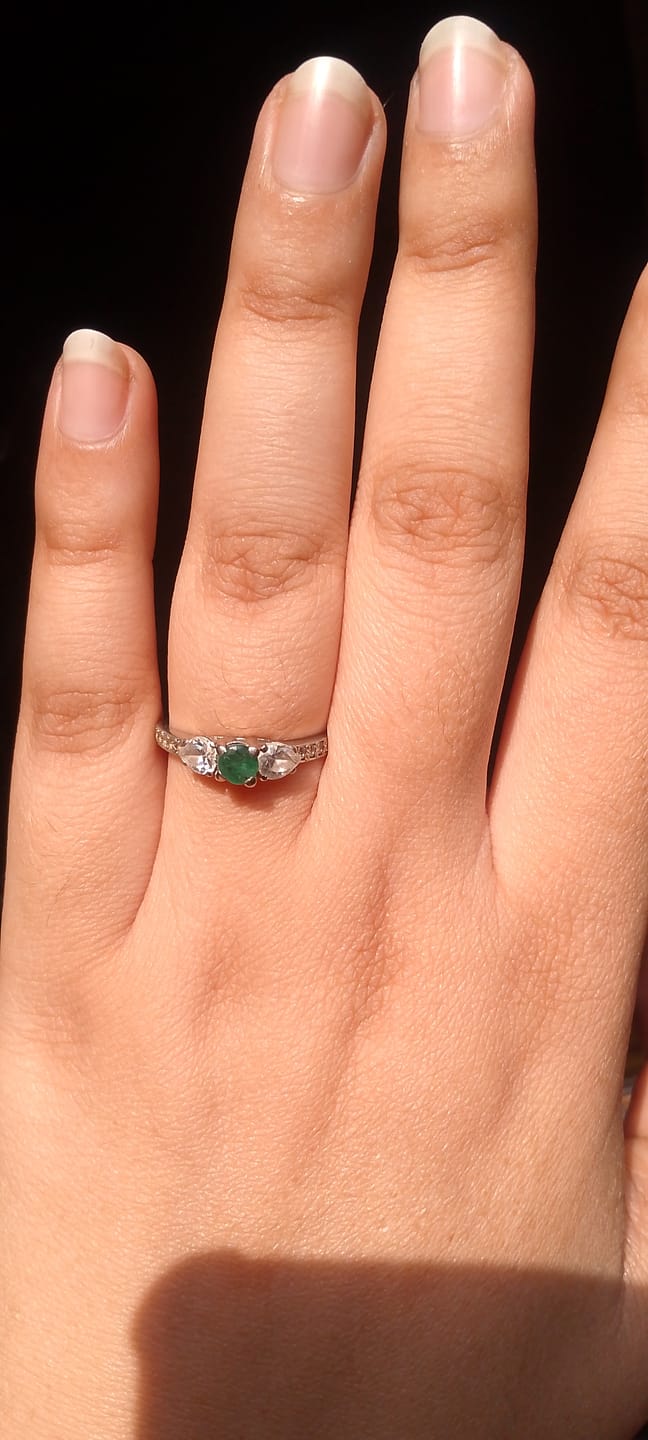 Customer photo review of LUSH GREEN EMERALD RING