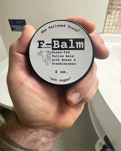 Customer photo review of F-Balm - Premium Anti-aging Tallow Balm - 2 oz.