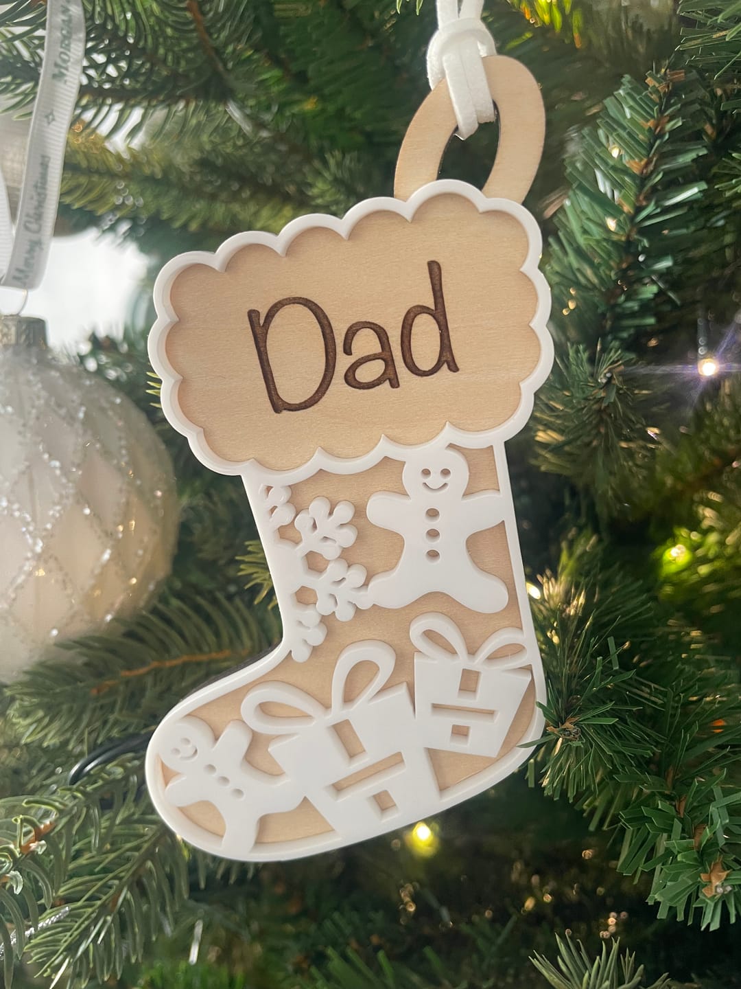 Customer photo review of Christmas Ornament Stocking | Personalised Custom Christmas Decoration