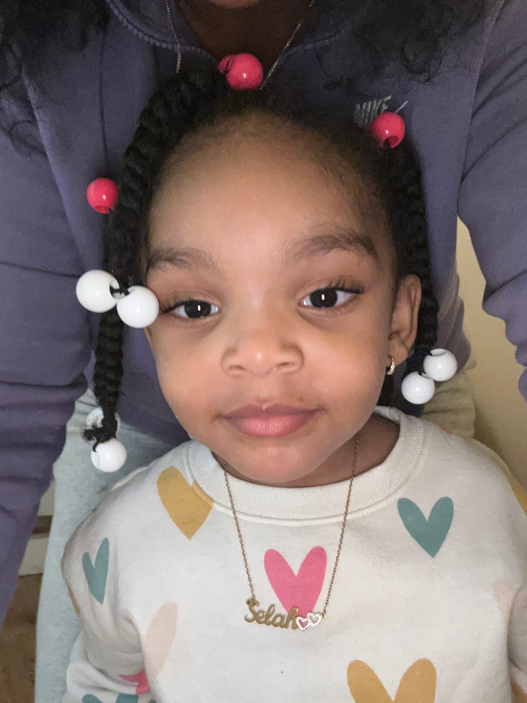Customer photo review of Kids Iced Hearts Name Necklace