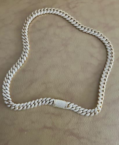 Customer photo review of Iced Out Cuban Chain 10MM (Gold)