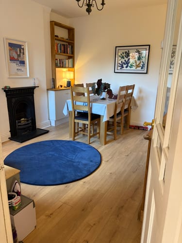Customer photo review of Navy Blue Round Play Mat