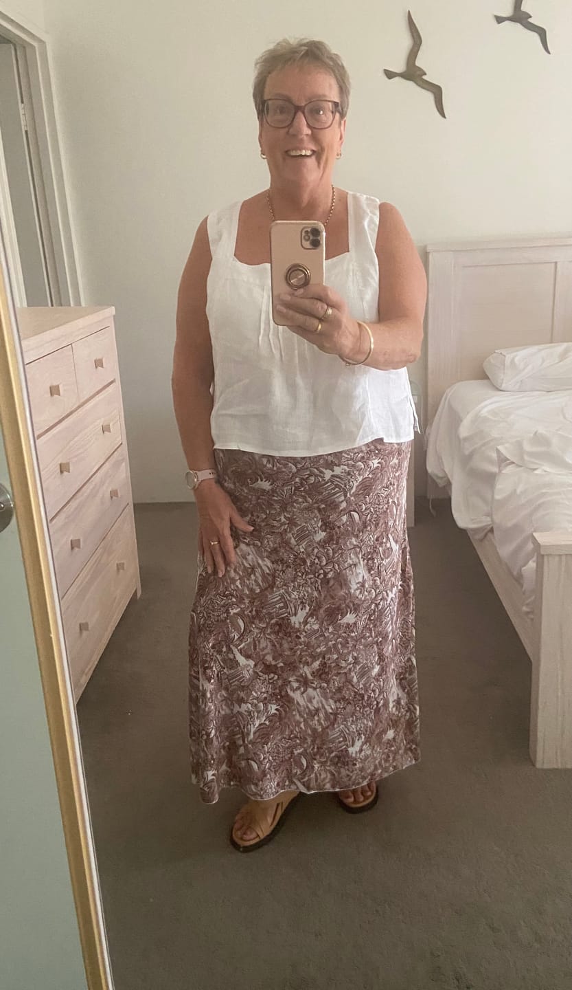 Customer photo review of Violet Skirt | Lost City Brown