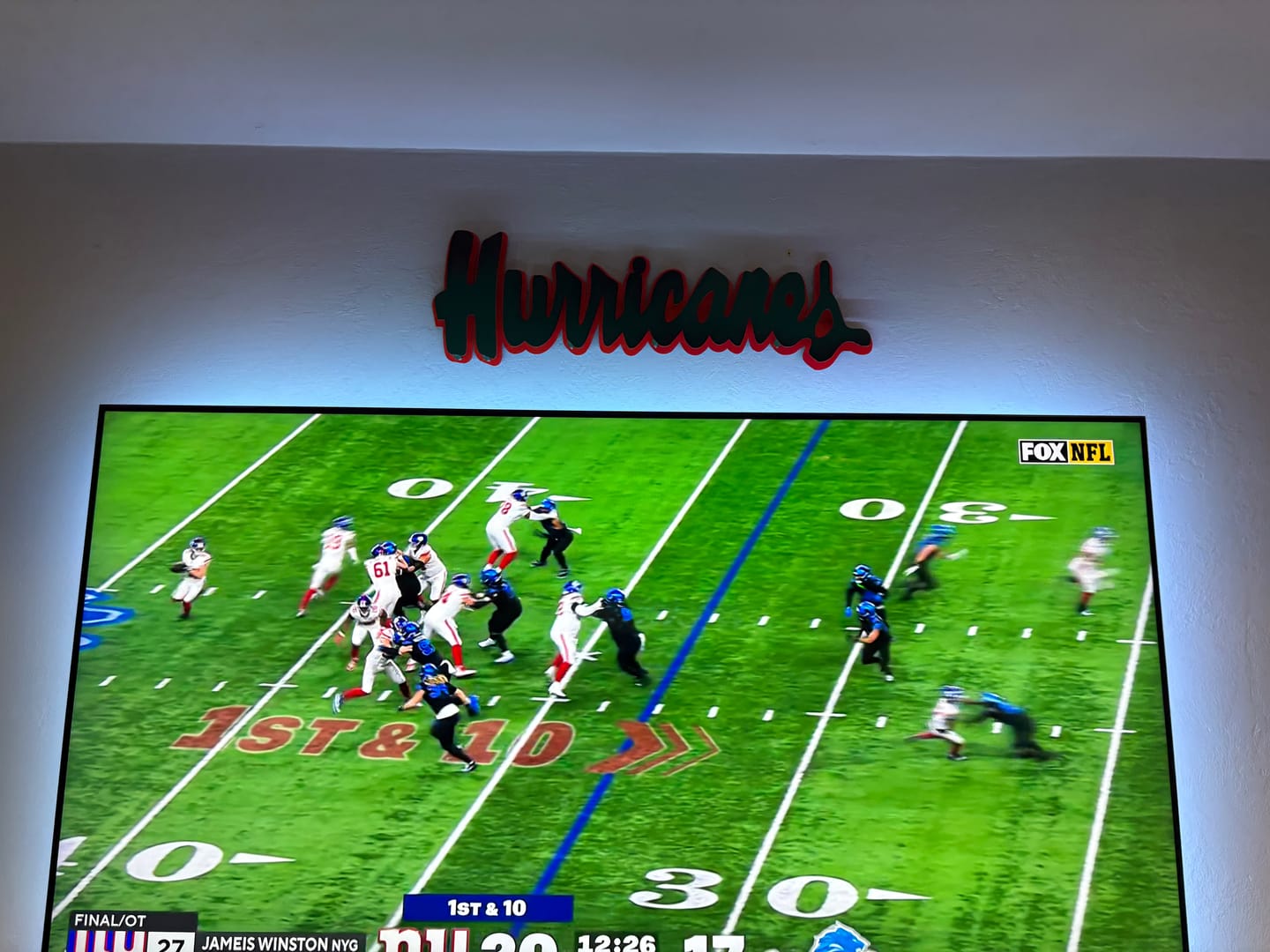 Customer photo review of Miami Hurricanes Script 3D Vintage Metal Wall Art