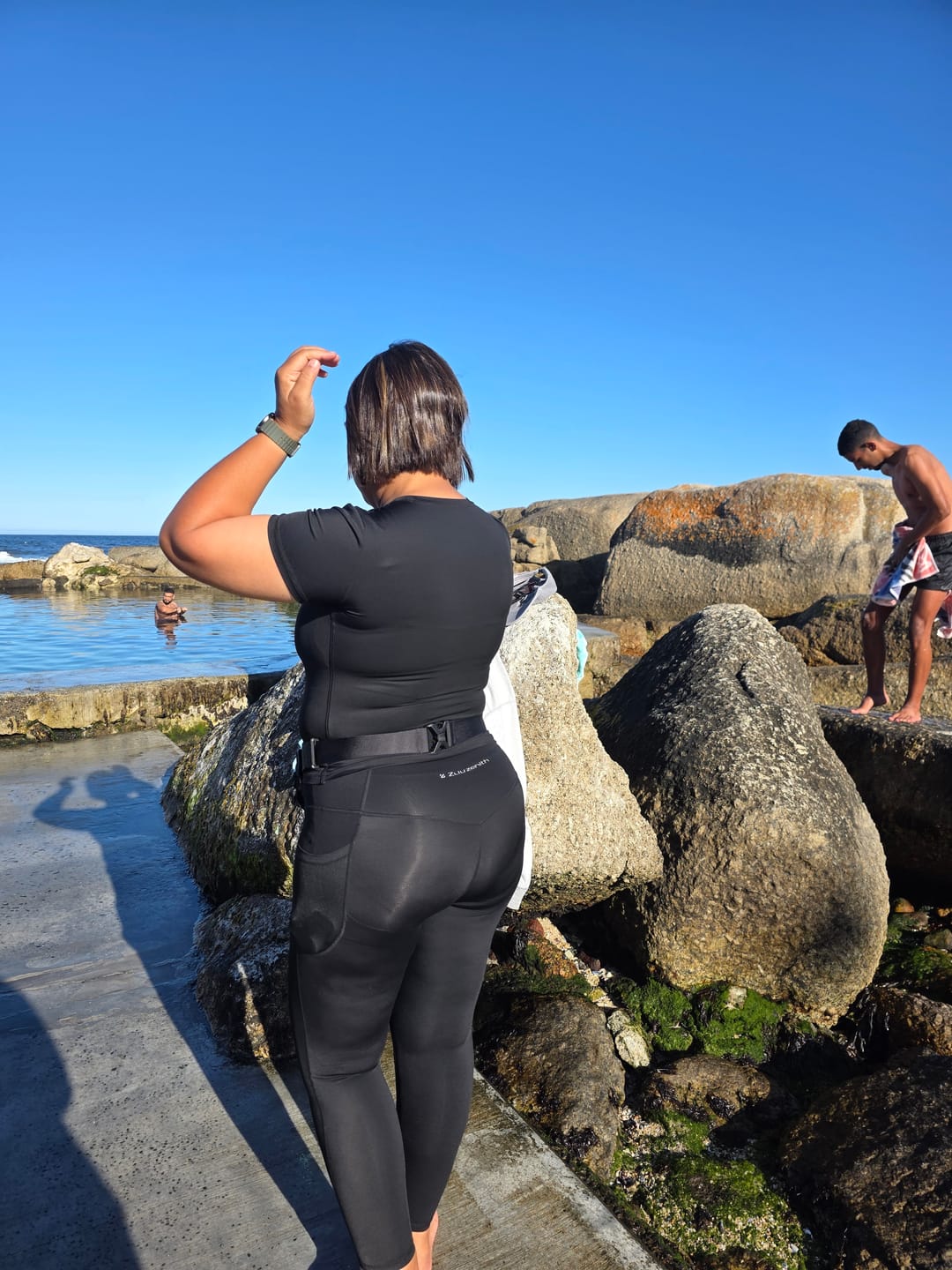 Customer photo review of High Waisted Tummy Control Butt Lifting Leggings with Pockets