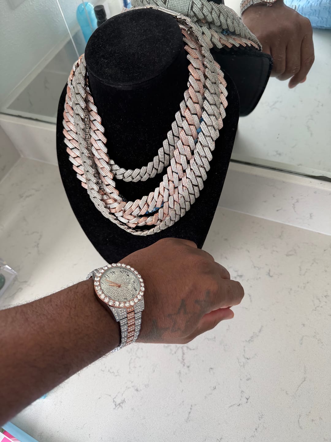 Customer photo review of 20mm Monaco Chain - Two Tone