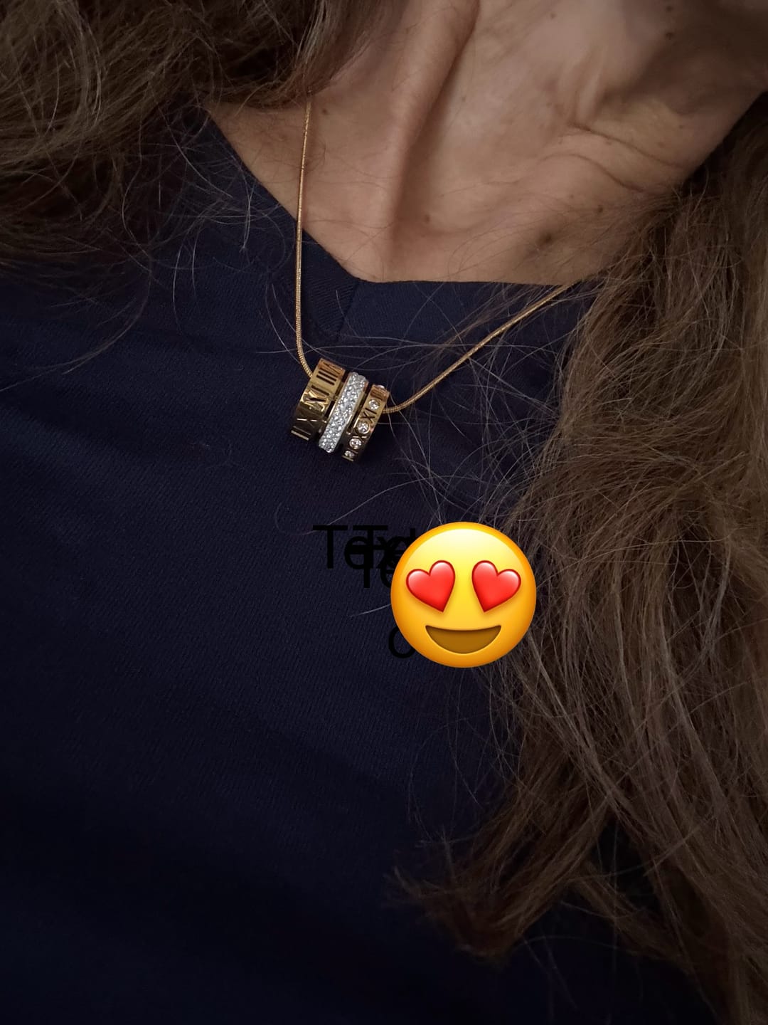 Customer photo review of Colar Triplo Momentos Banhado em Ouro 18k