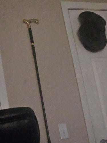 Customer photo review of Black and Gold Gent Sword Cane