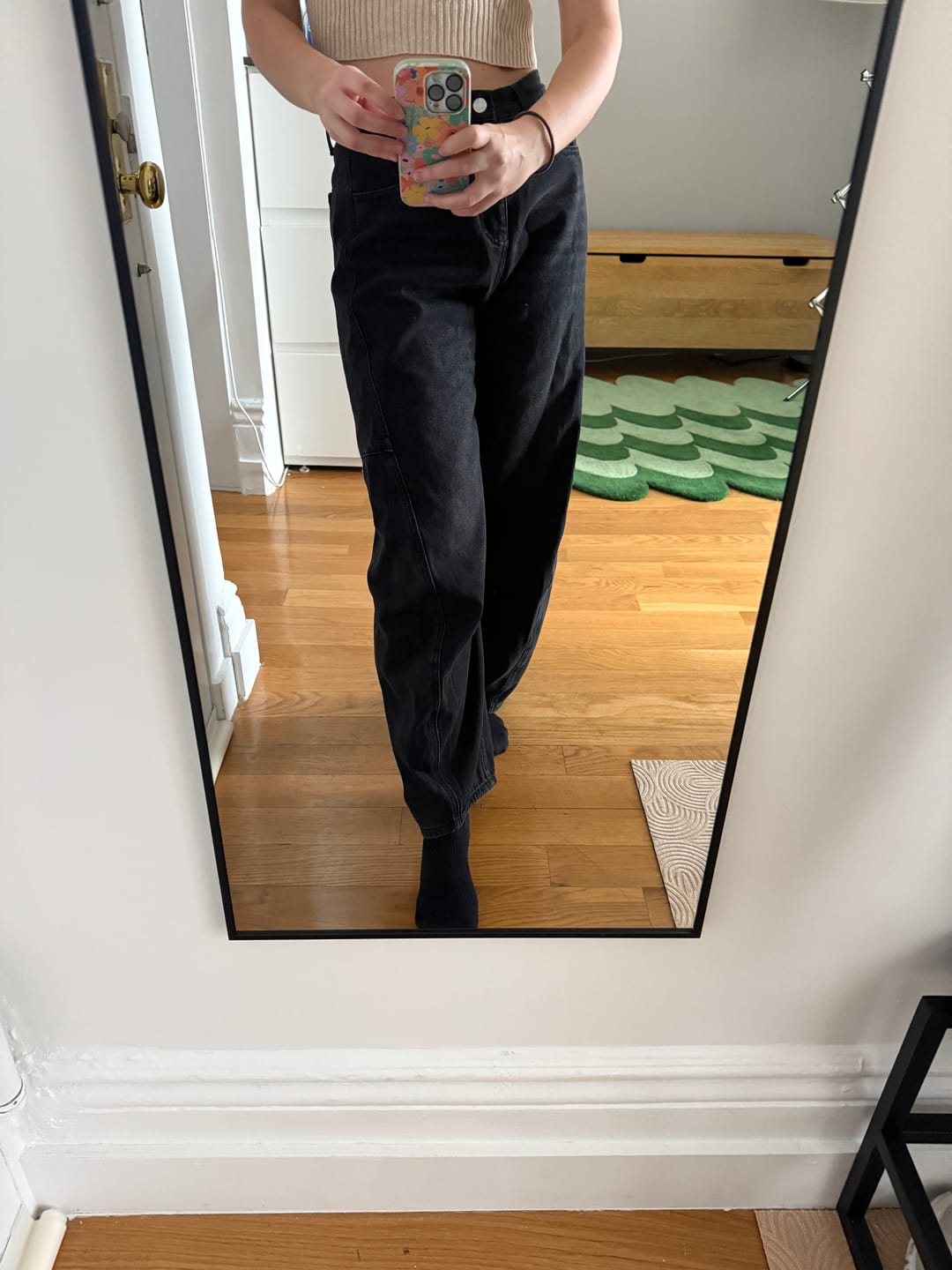 Customer photo review of Kai Black Barrel Leg Jeans