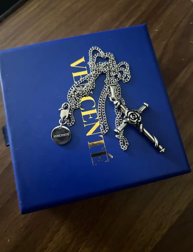 Customer photo review of Sacred Rose Pendant (White Gold)