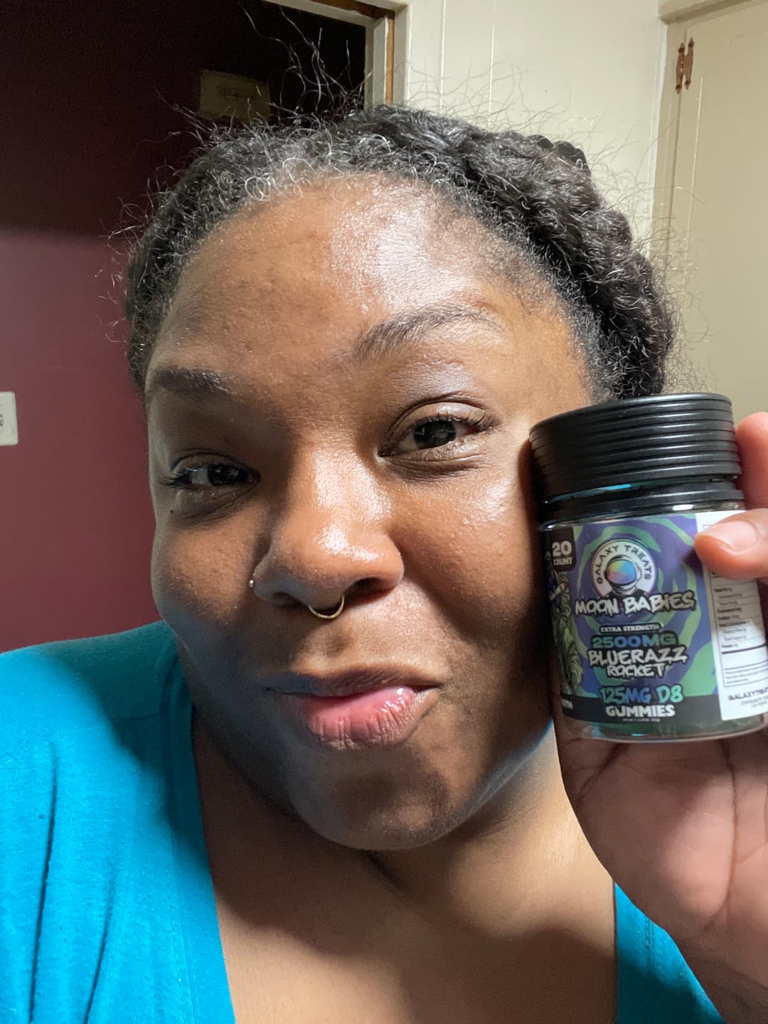 Customer photo review of Bluerazz Rocket D8 Extra Strength Gummies