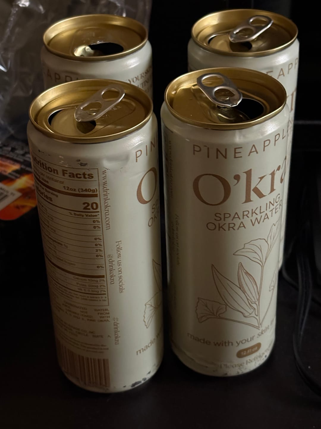 Customer photo review of O’kra – Sparkling Okra Water (Pineapple) | Hydration & Skin Health (PRE-ORDER)