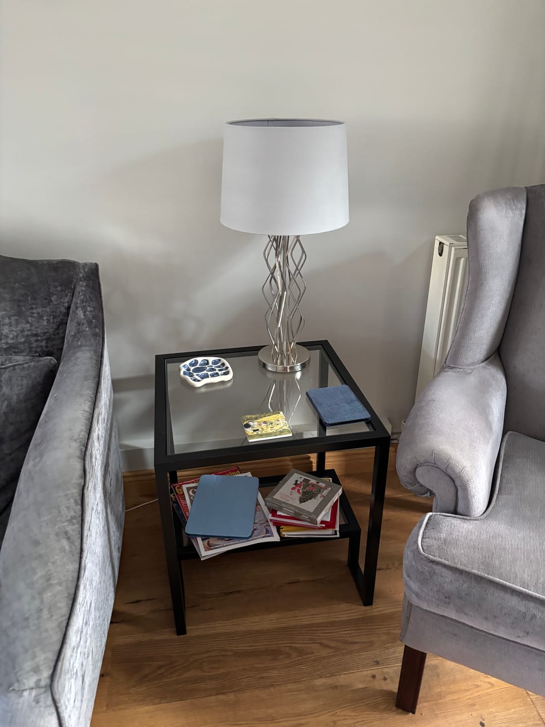 Customer photo review of Hudson Glass Metal Side Table - Black