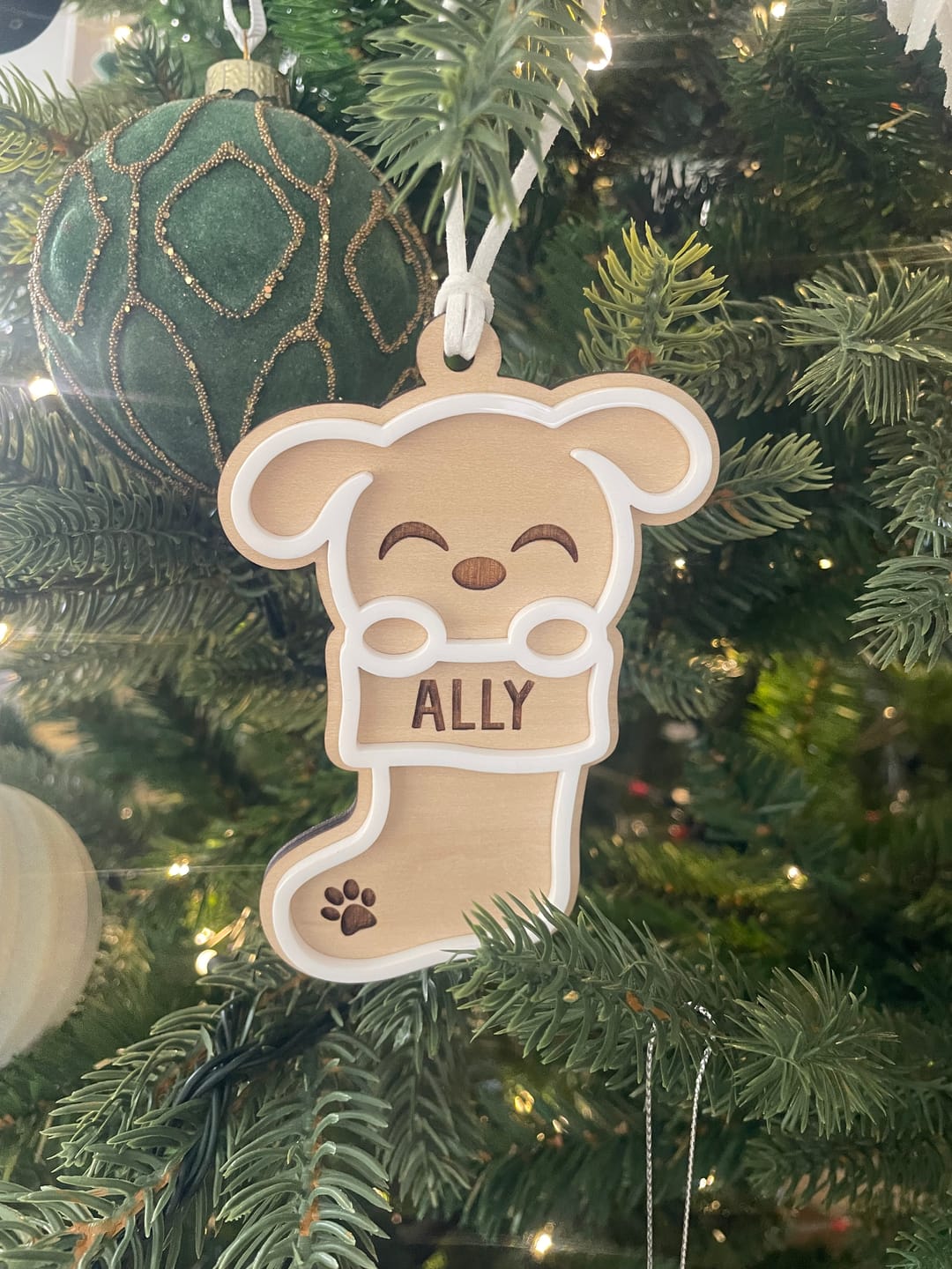 Customer photo review of Personalised Pet Christmas Ornament