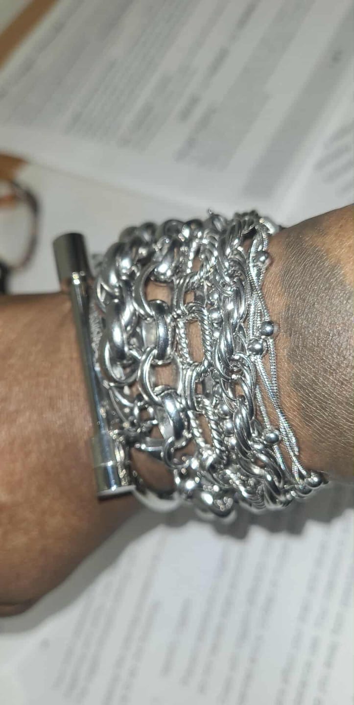 Customer photo review of Elisha Stainless Steel Bracelet Stack