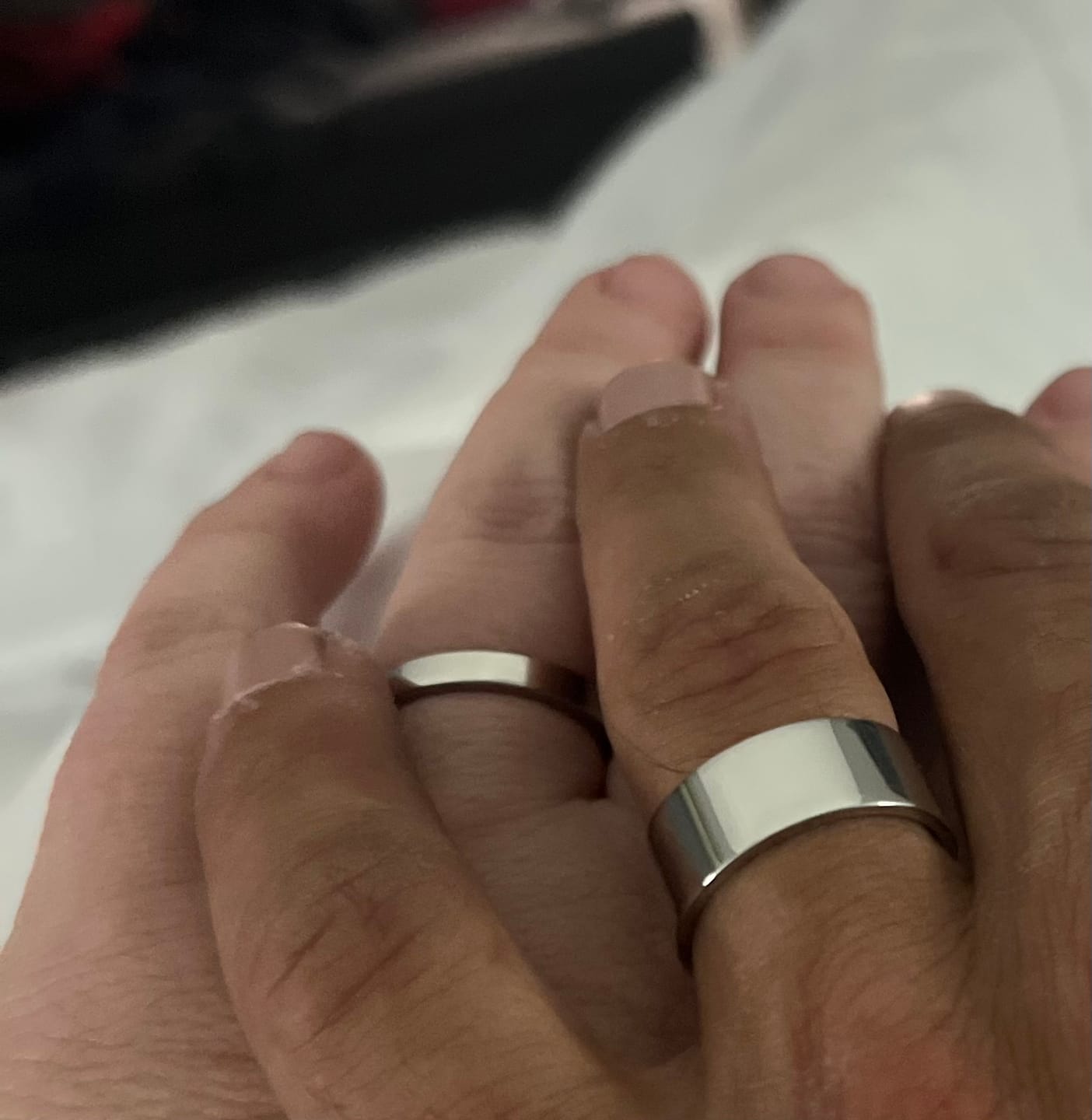 Customer photo review of Flat Polished Cobalt Chrome Ring 4mm - 8mm