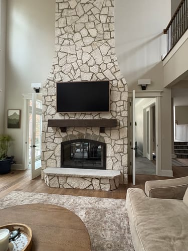 Customer photo review of Legend Plain Arch Steel Fireplace Glass Doors Custom Made | Masonry