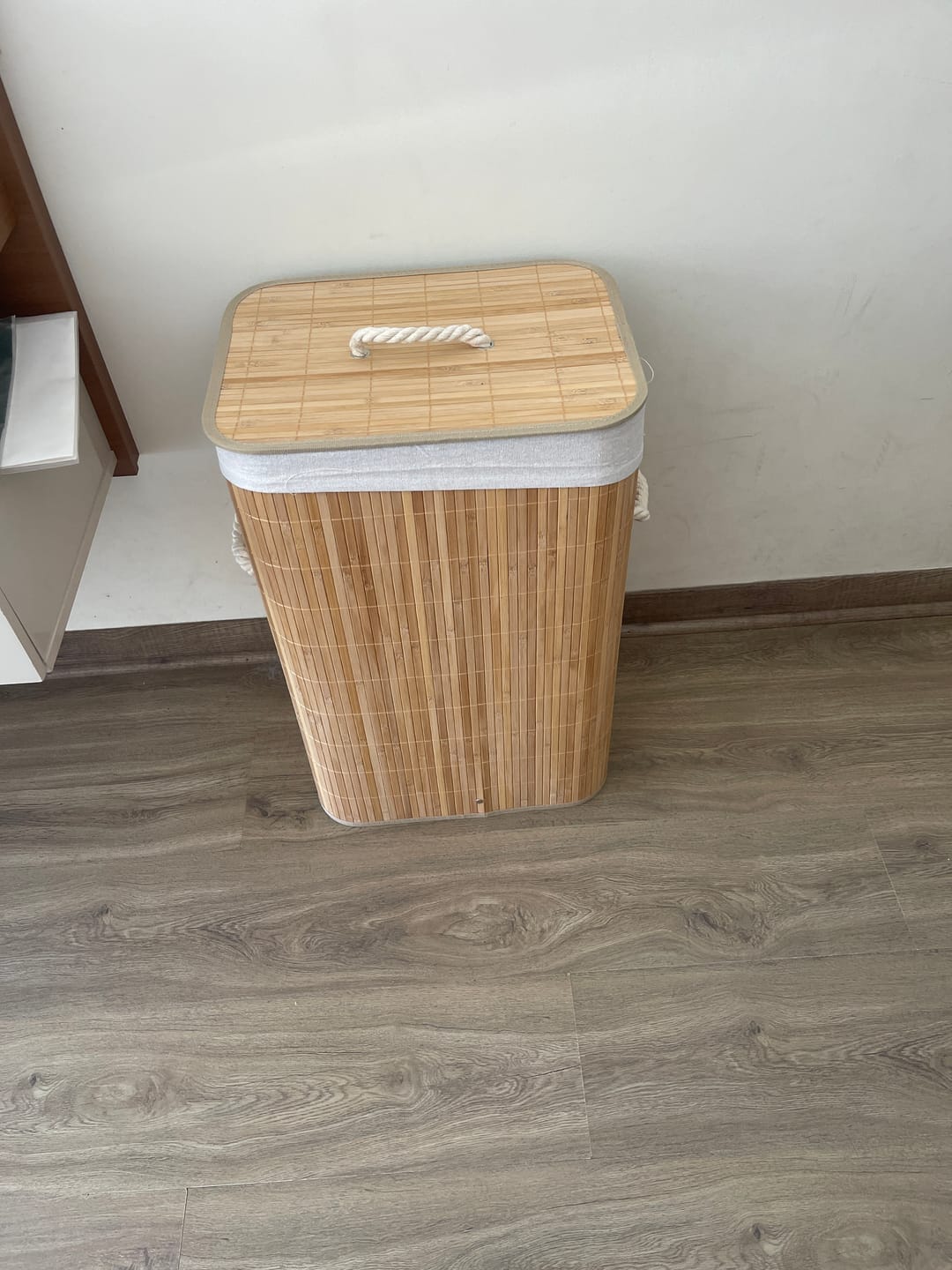 Customer photo review of Canasto Cesto Ropa Sucia Pleglable Look Bambu Grande Tapa Im