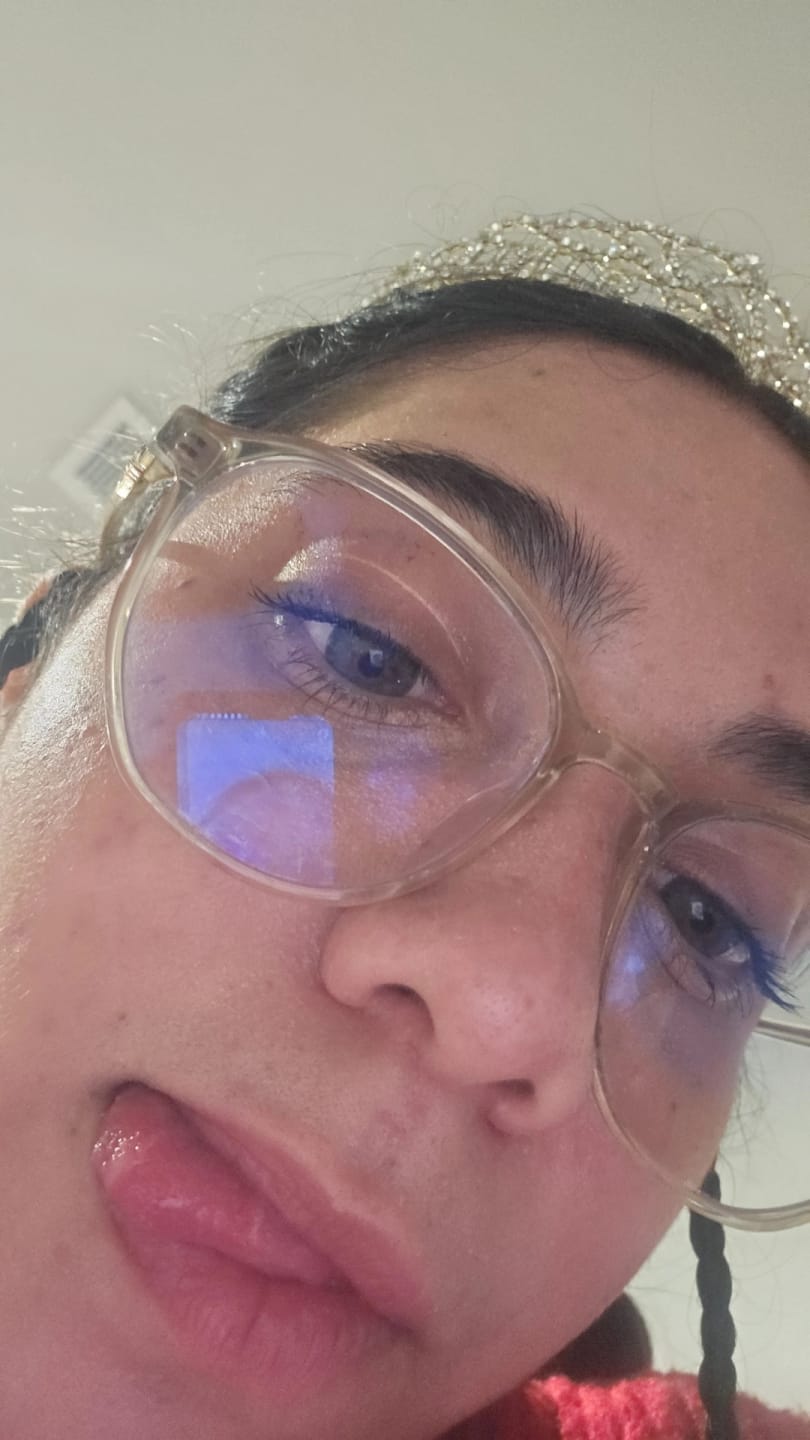 Customer photo review of Cyrene Gray Prescription Colored Contact Lenses