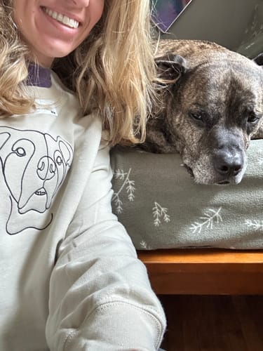 Customer photo review of Custom Embroidered Sweatshirt