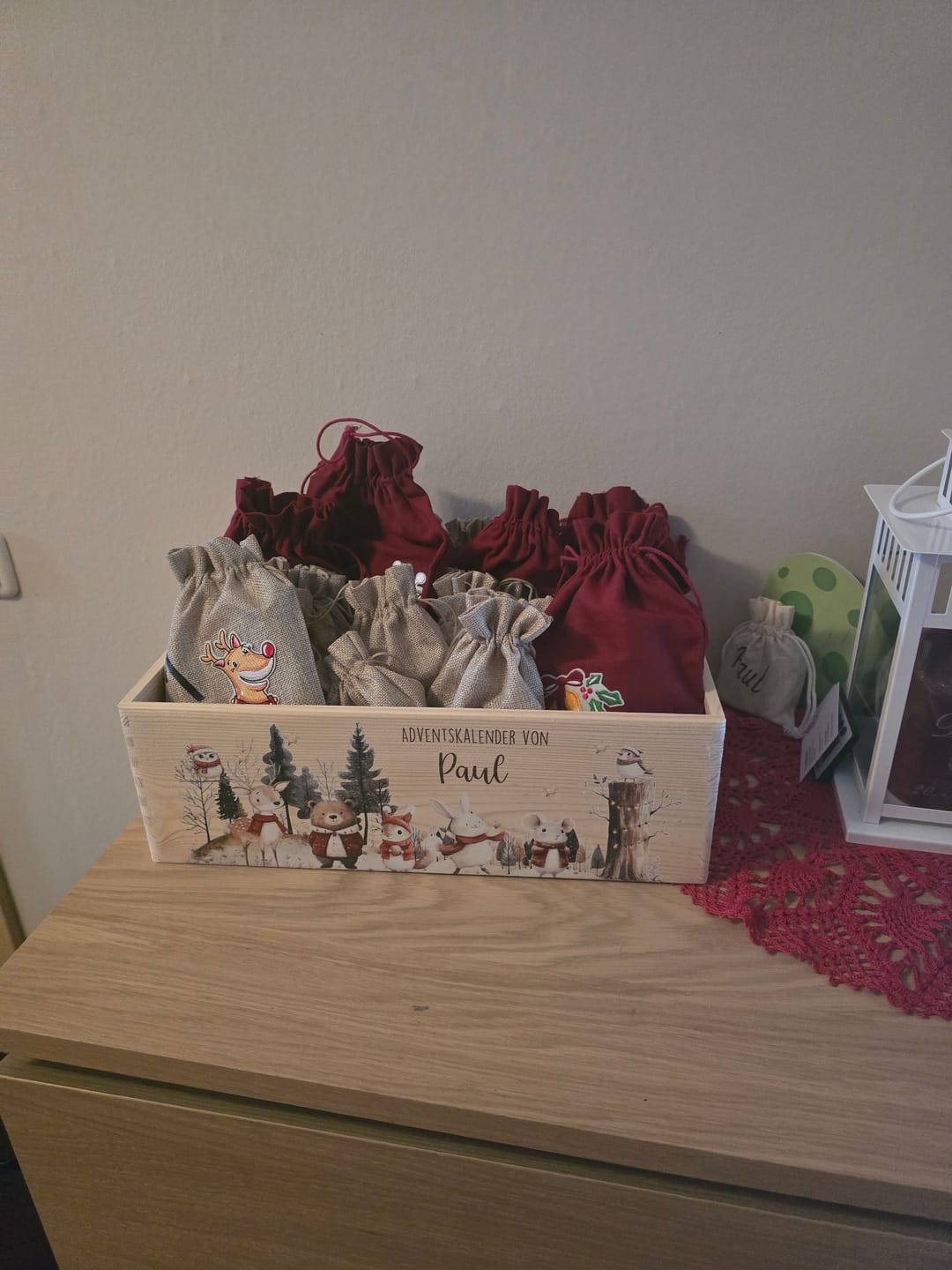 Customer photo review of Adventskiste zum befüllen "Weihnachten mit süßem Fuchs" personalisiert