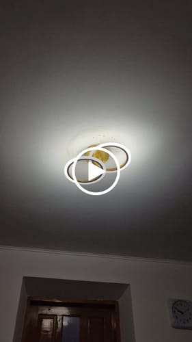 Customer video review of Lustra LED 1+1 Circle Design Gold Echivalent 300W Telecomanda