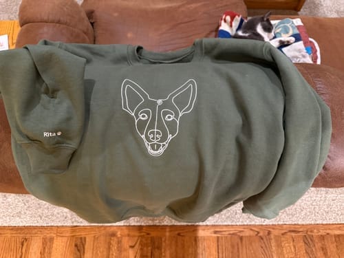 Customer photo review of Custom Embroidered Sweatshirt