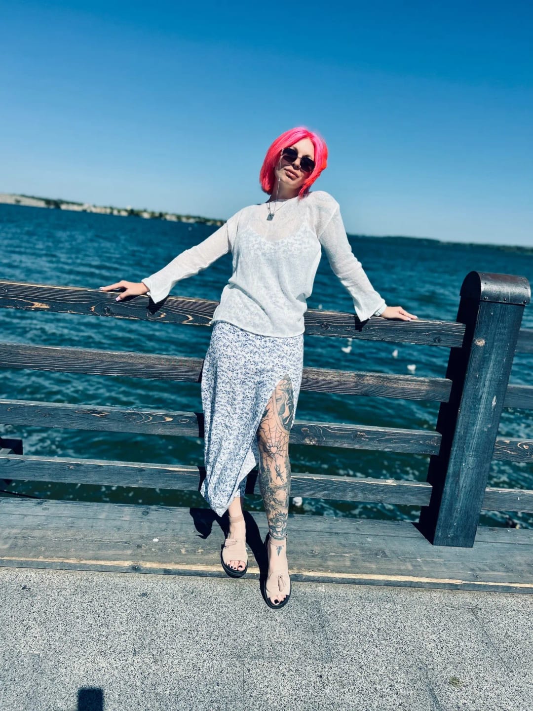 Customer photo review of Lilian Sheer Loose Pullover