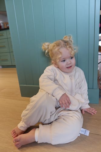 Customer photo review of Warm Long Sleeve Sleep Sack Walker 2.5 TOG - Organic Cotton & Camel Wool - Cream