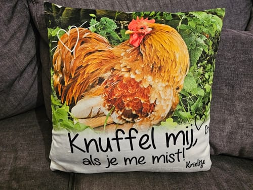 Customer photo review of Knuffel mij als je me mist - Gepersonaliseerde kussen