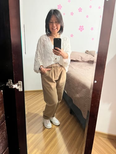 Kimiko V. review of Calça Jeans Slouchy Cacau Marrom Claro image 1 out of 1