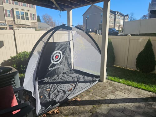 Customer photo review of Golf Practice Net for Indoors and Outdoors