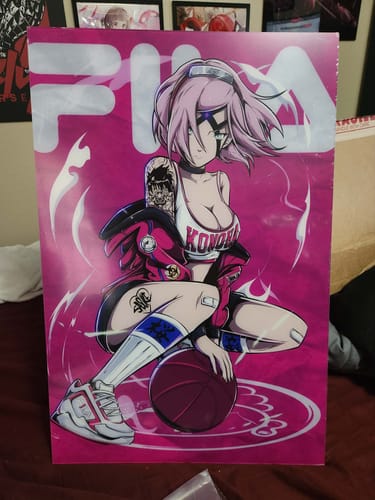 Customer photo review of Playing Basketball Plexi Glass Wall Art