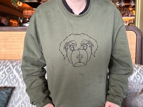 Customer photo review of Custom Embroidered Sweatshirt