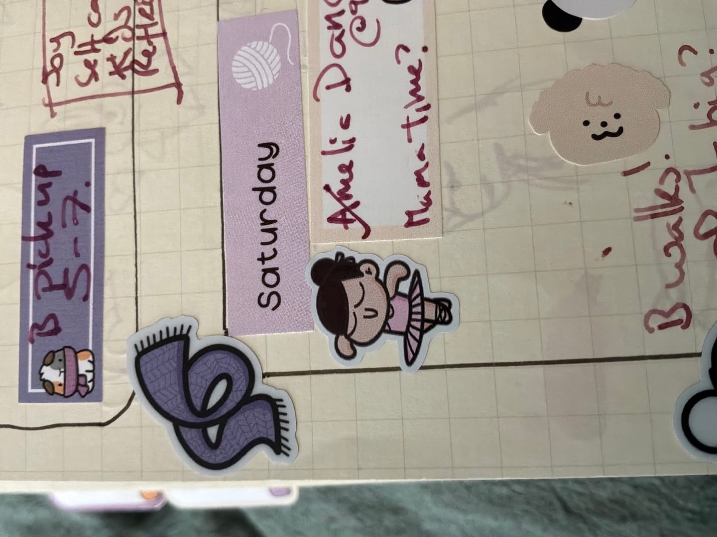 Customer photo review of Ballet Planner Stickers