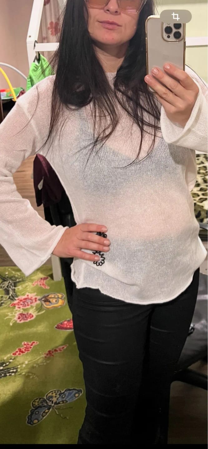 Customer photo review of Lilian Sheer Loose Pullover