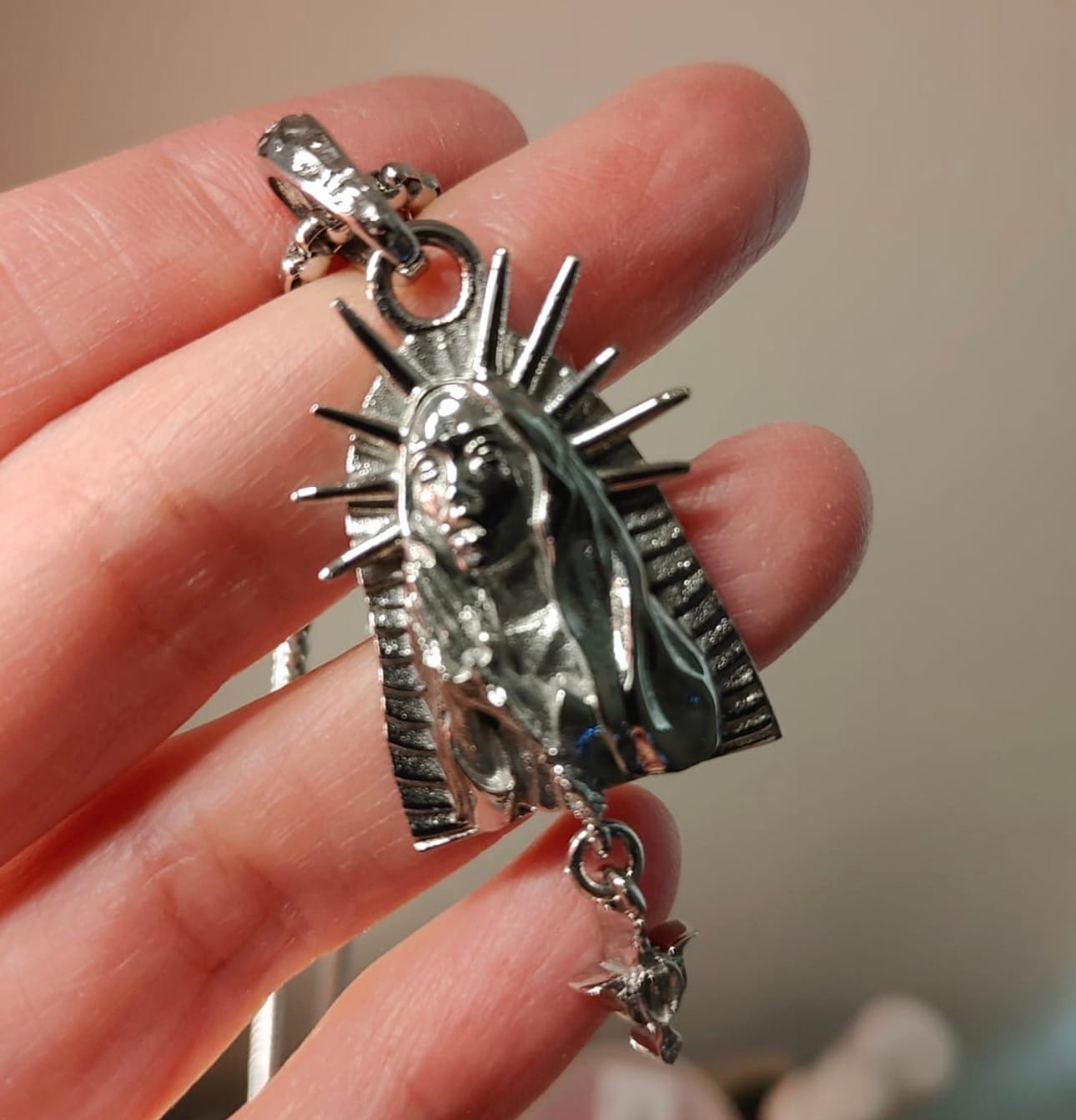 Customer photo review of VIRGIN MARY PENDANT