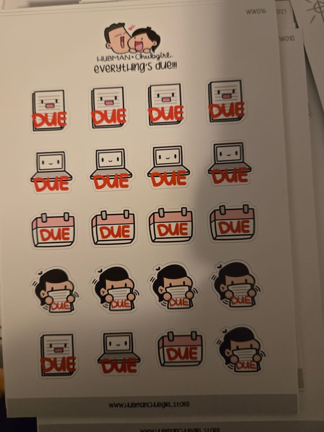 Customer photo review of Everything's Due!!! Planner Stickers