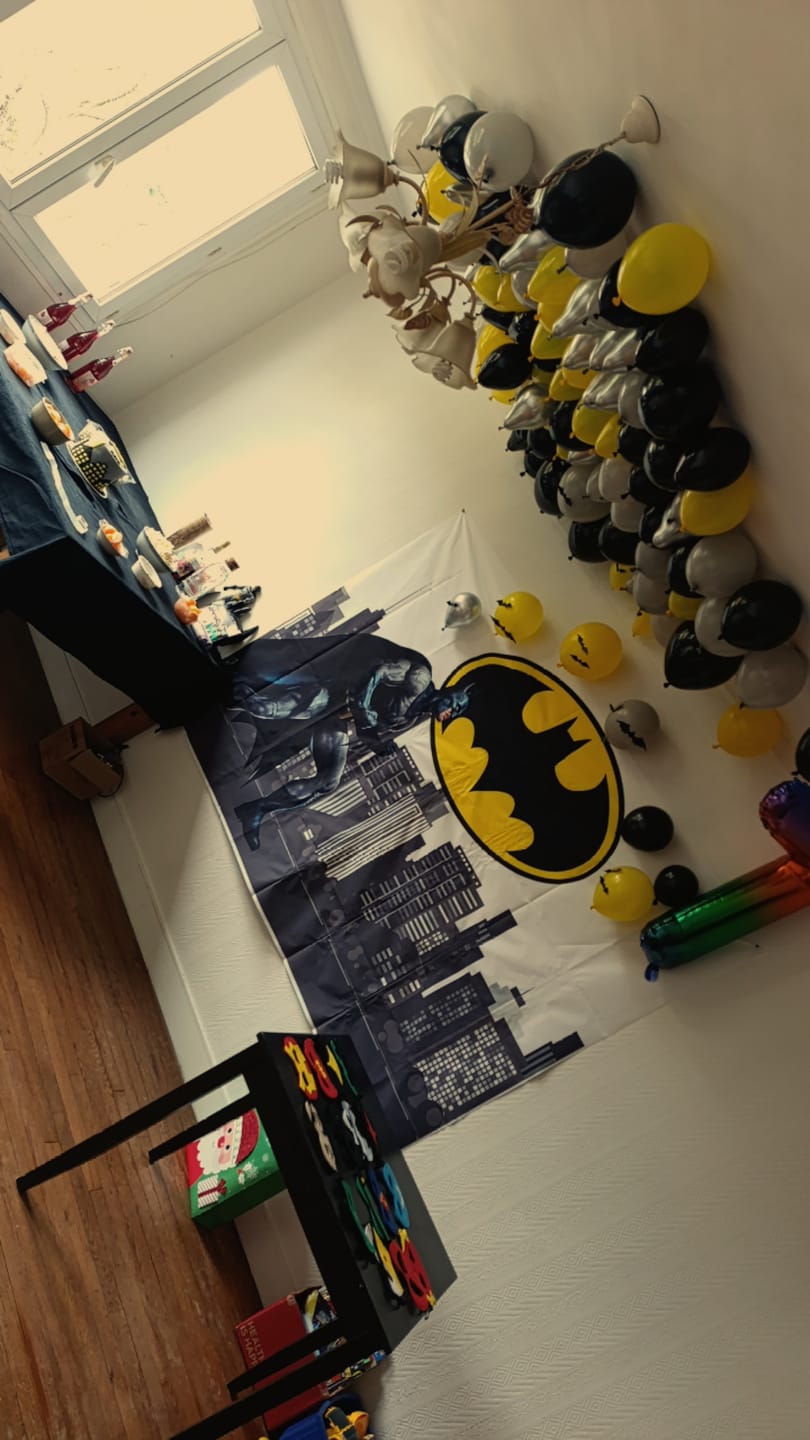 Customer photo review of Customize Cartoon Superhero Photo Backdrop Children Birthday Party Decorations Banner