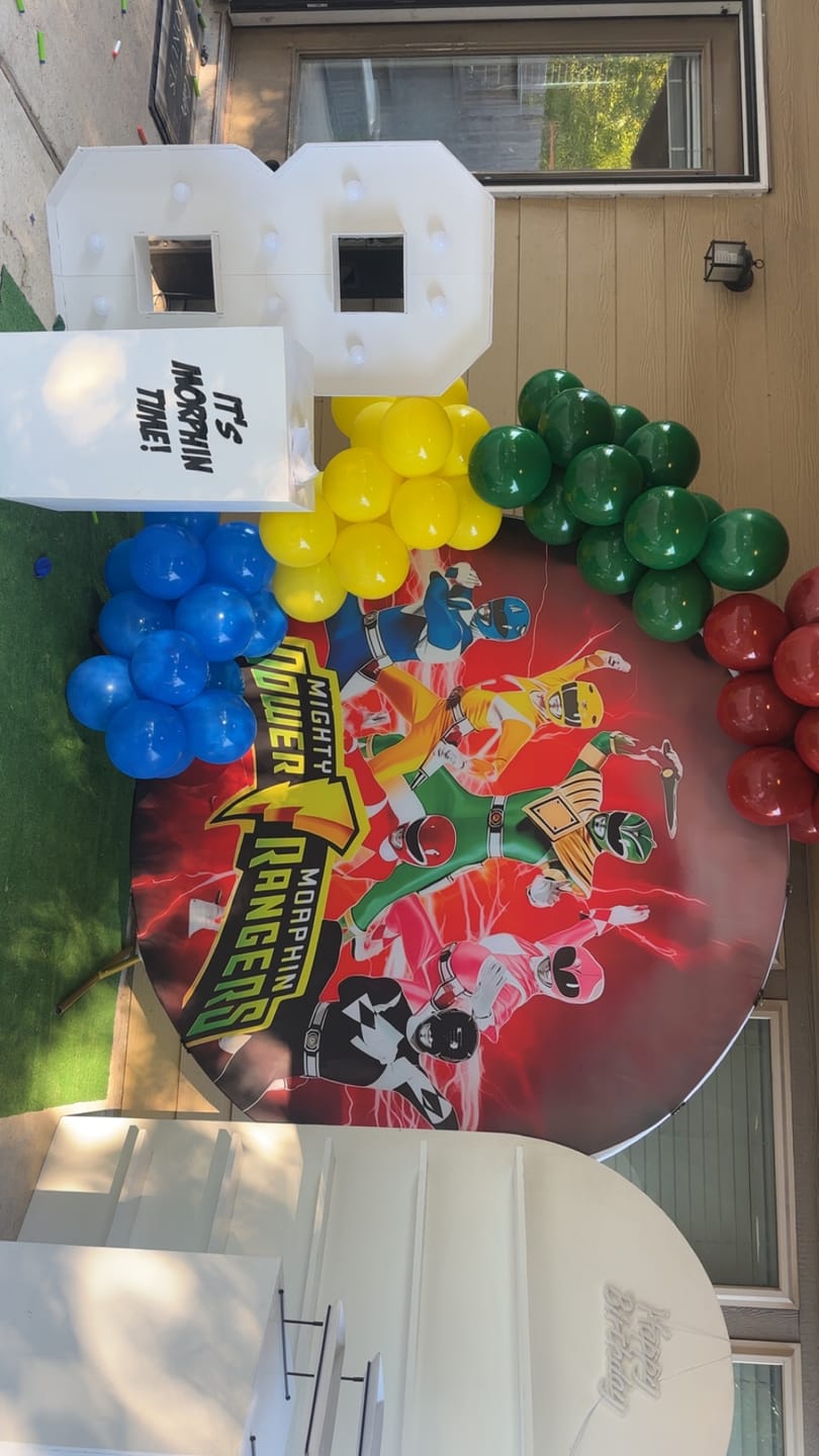 Customer photo review of Customize Boys Photo Backdrop Cover Round Backdrop Birthday Party Circle Background Covers
