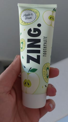 Customer photo review of Bestseller Toothpaste Duo (Peach + Apple & Kiwi)