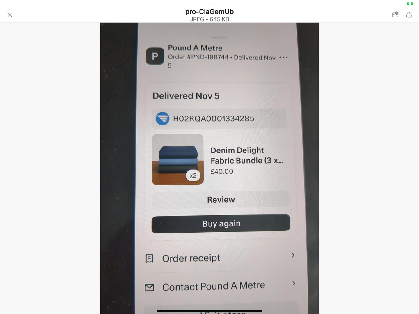 Customer photo review of Denim Delight Fabric Bundle (3 x 2 Metres)