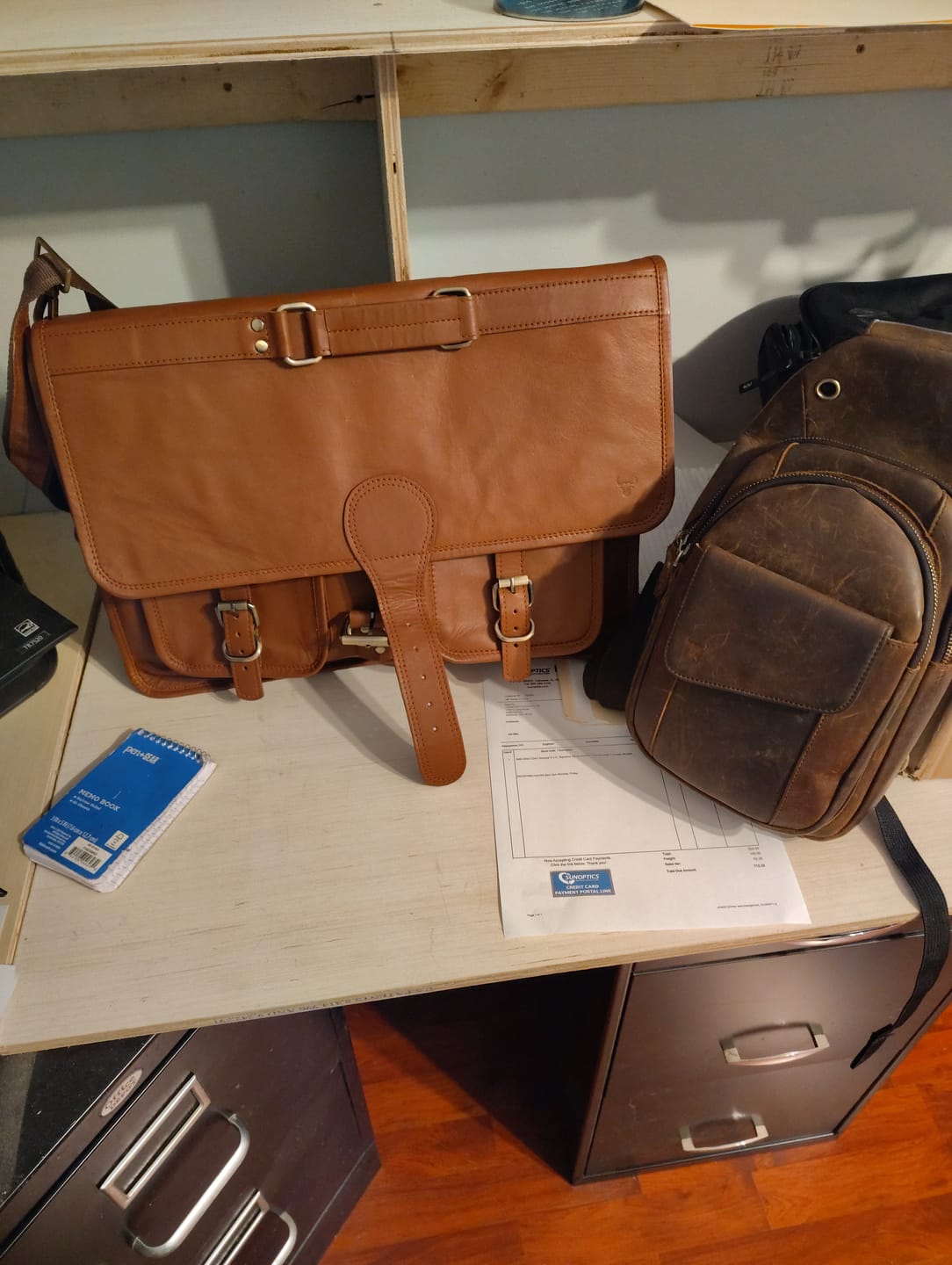 Customer photo review of Top Grain Leather Briefcase Bag