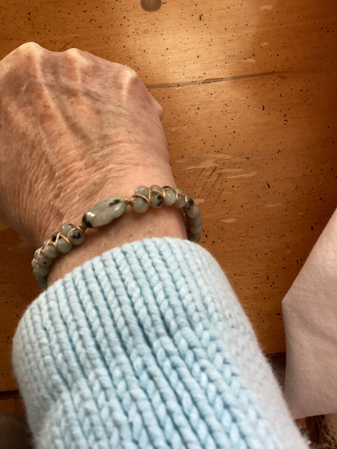 Customer photo review of Wisdom Stone Raw Amazonite Bracelet