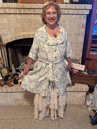 Customer photo review of Audrey Dress in Linen